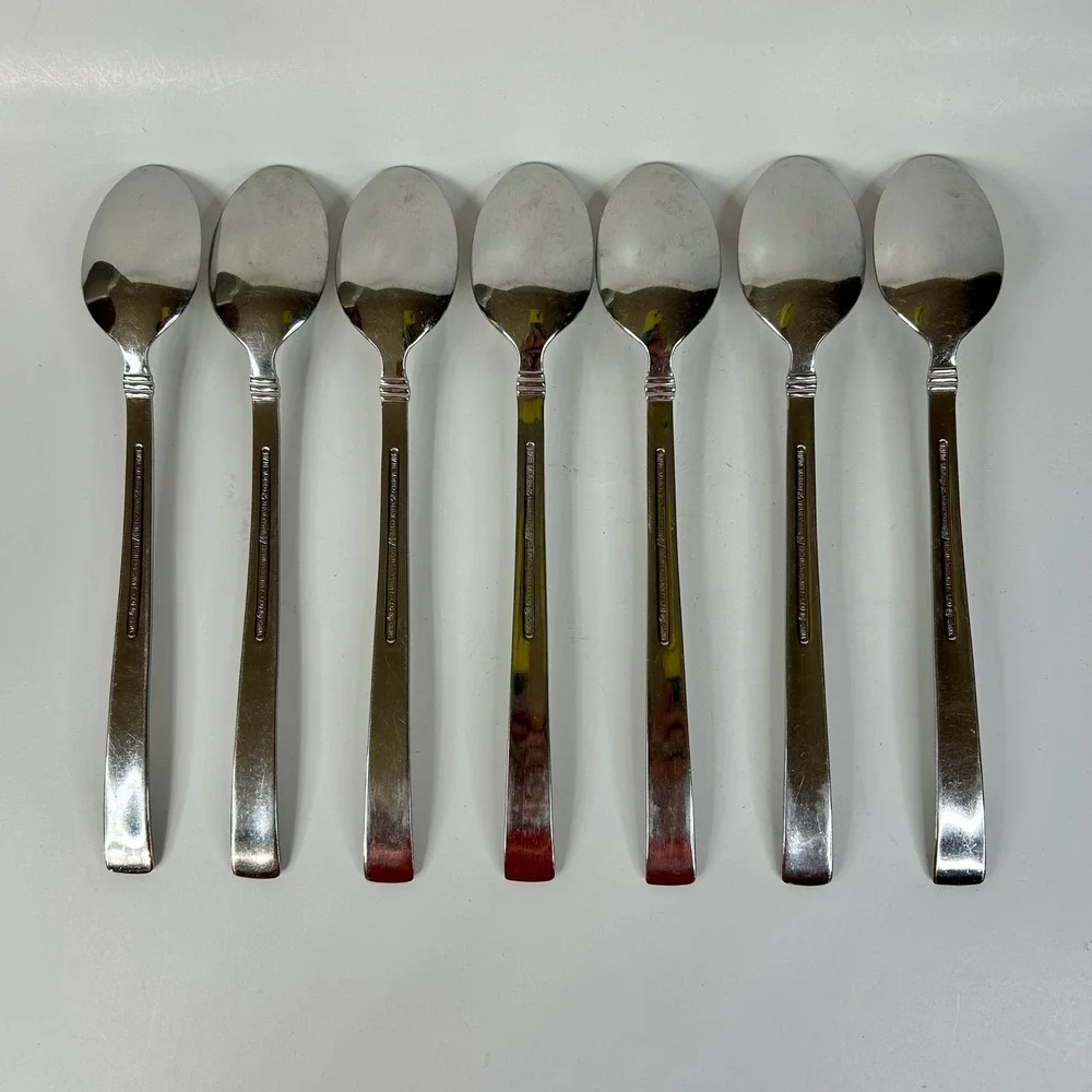 Reed & Barton REGENT (Stainless) 18/10 Iced Tea Spoons Heritage Mint LOT of 7